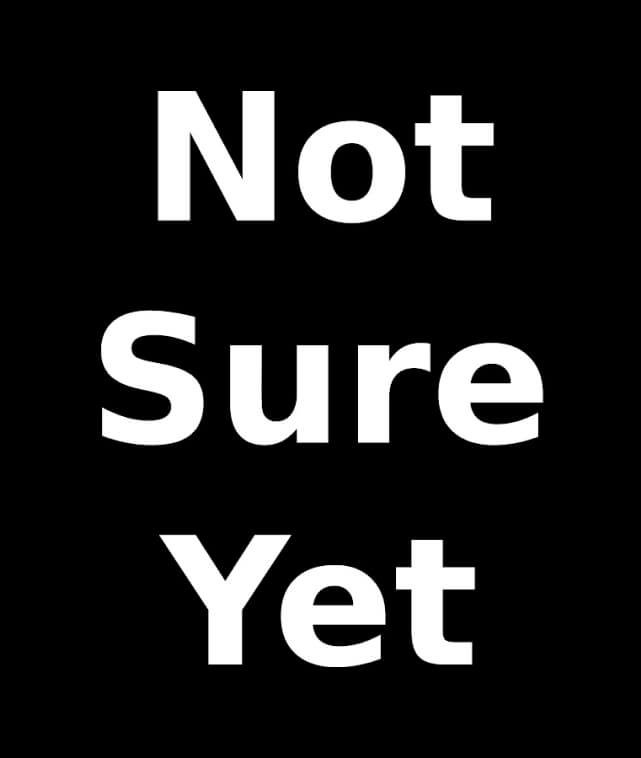 Ich bin mir noch nicht sicher